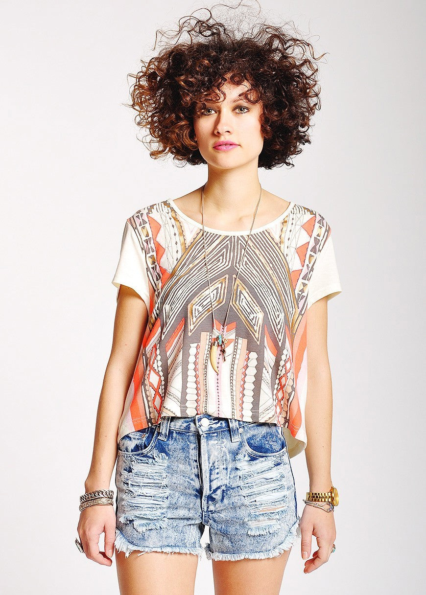 Mink Pink Mayan Temple Tee Multi